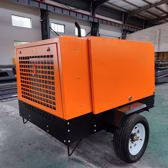 41kw 8bar 5m3/Min 185cfm Industrial Diesel Portable Screw Air Compressor