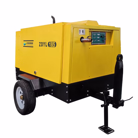 41kw 8bar 5m3/Min 185cfm Industrial Diesel Portable Screw Air Compressor